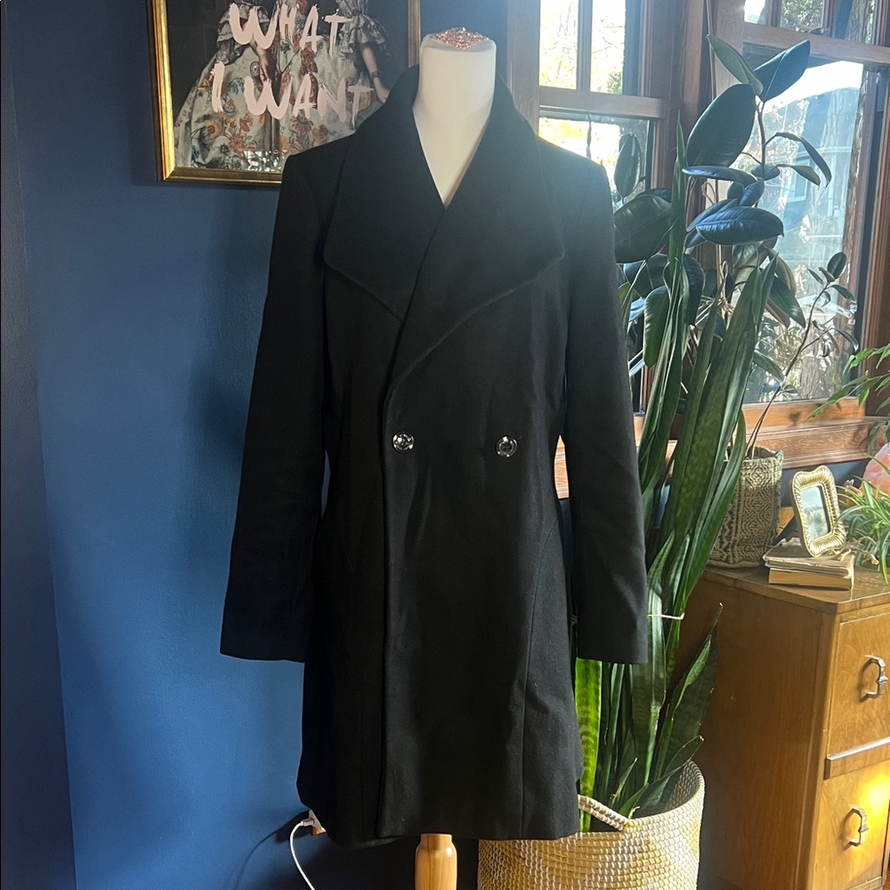 Michael Kors Collection Black Pea Coat